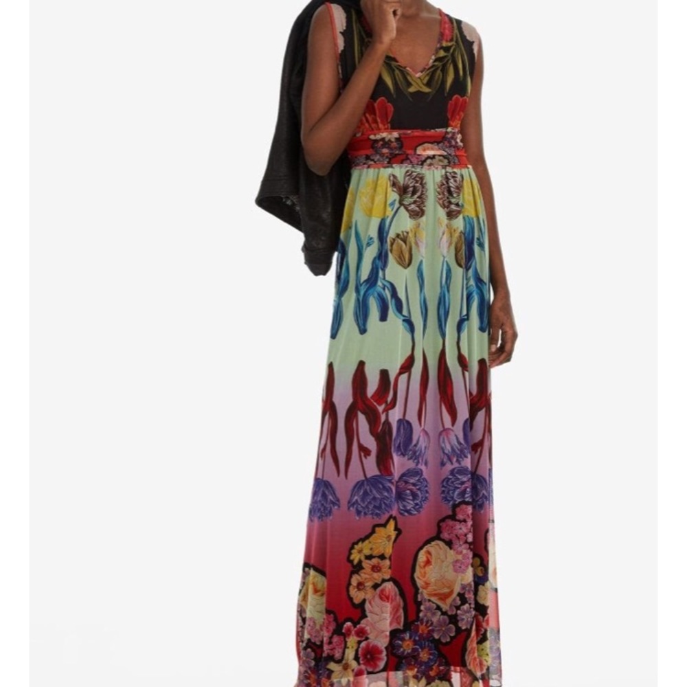 Desigual. Clavelitos. Maxi dress. Size 38 nwot